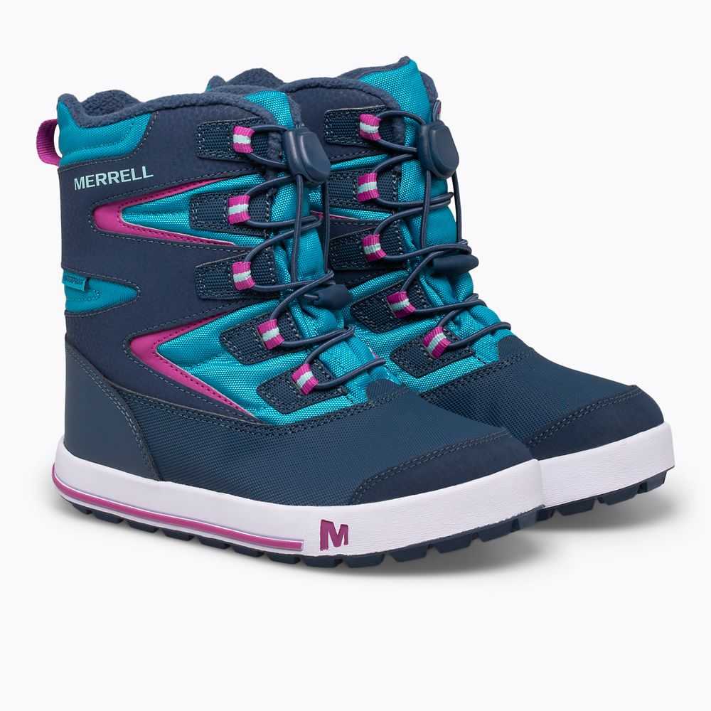 Navy/Turquoise Boys' Merrell Snow Bank 3.0 Snow Boots | Dubai-1456829