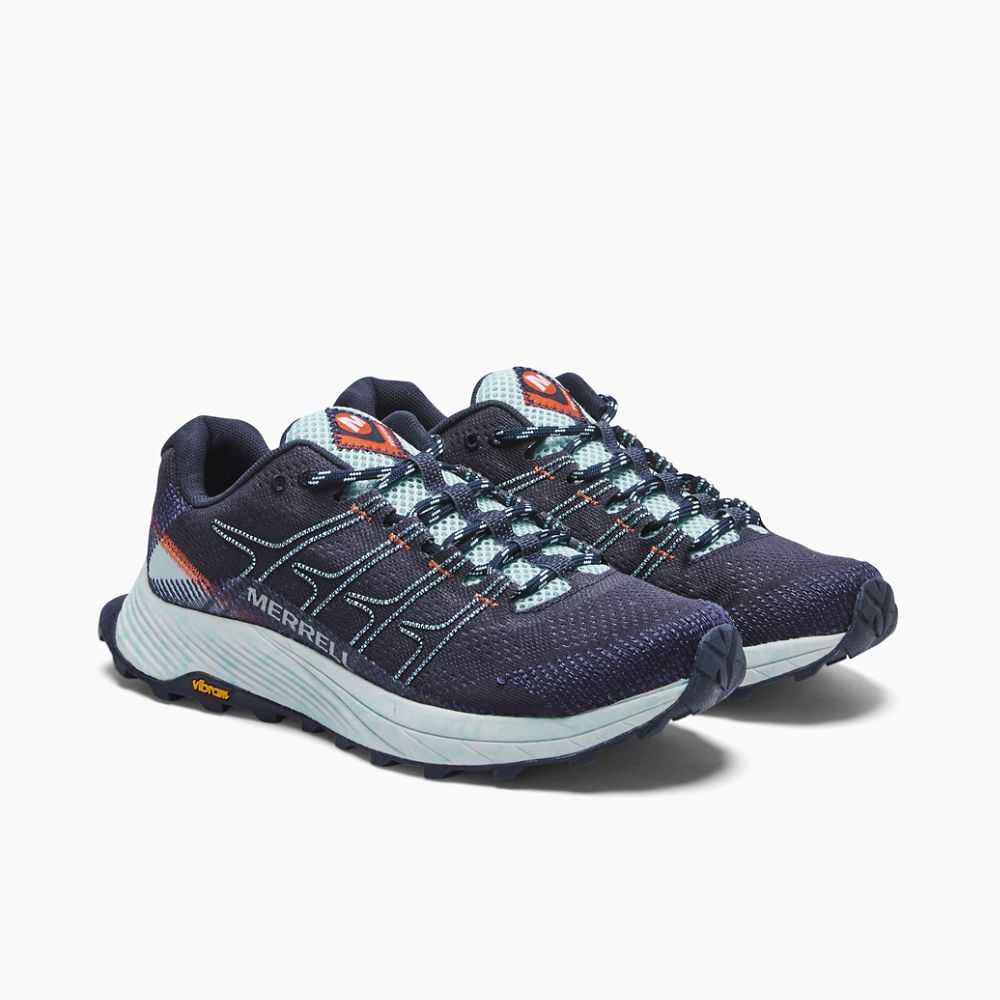 Navy Women's Merrell Moab Flight Trail Running Shoes | Dubai-9543270