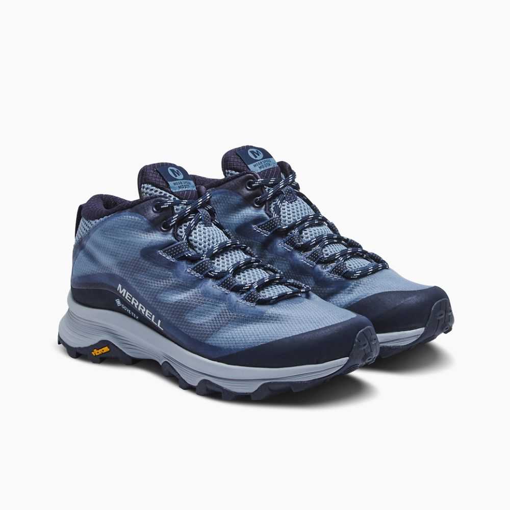 Navy Women's Merrell Moab Speed Mid GORE-TEX® Sneakers | Dubai-2637048