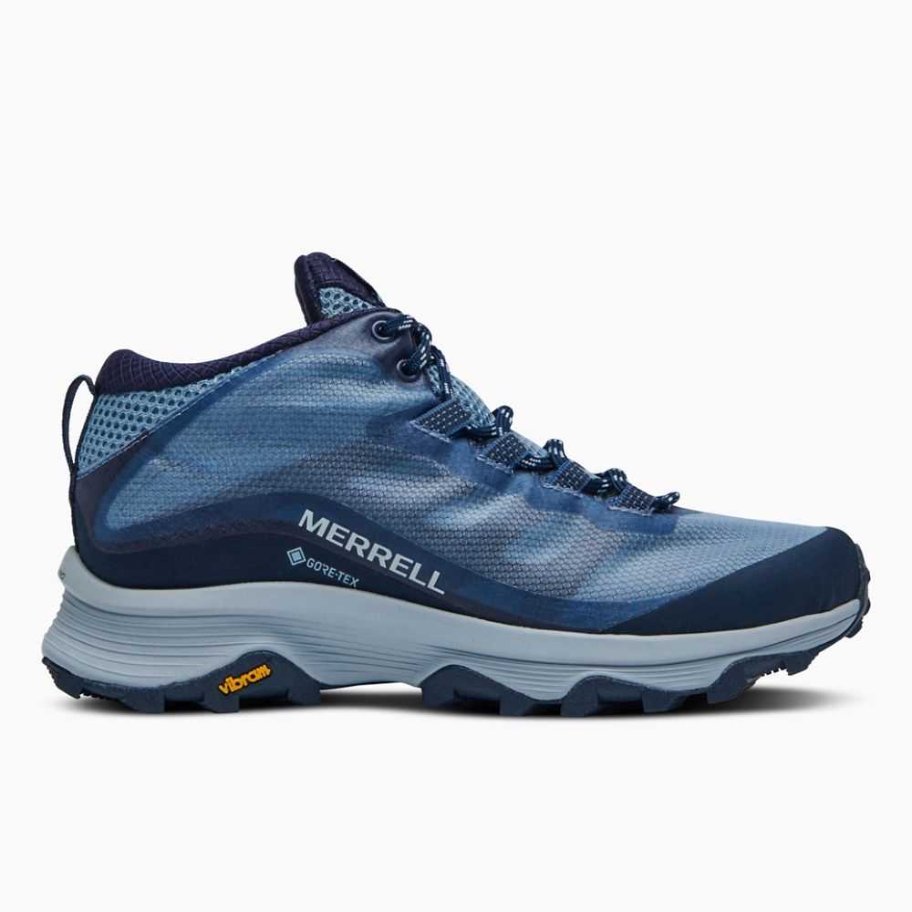 Navy Women\'s Merrell Moab Speed Mid GORE-TEX® Sneakers | Dubai-2637048