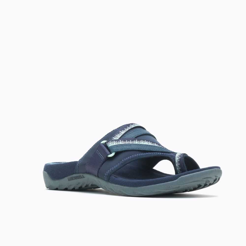 Navy Women's Merrell Terran 3 Cush Post Wide Width Sandals | Dubai-1750362