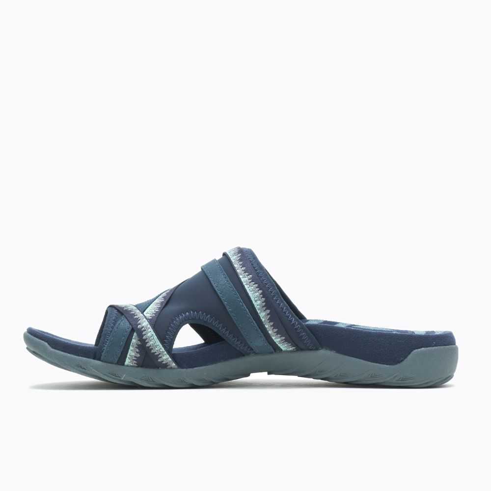 Navy Women's Merrell Terran 3 Cush Post Wide Width Sandals | Dubai-1750362