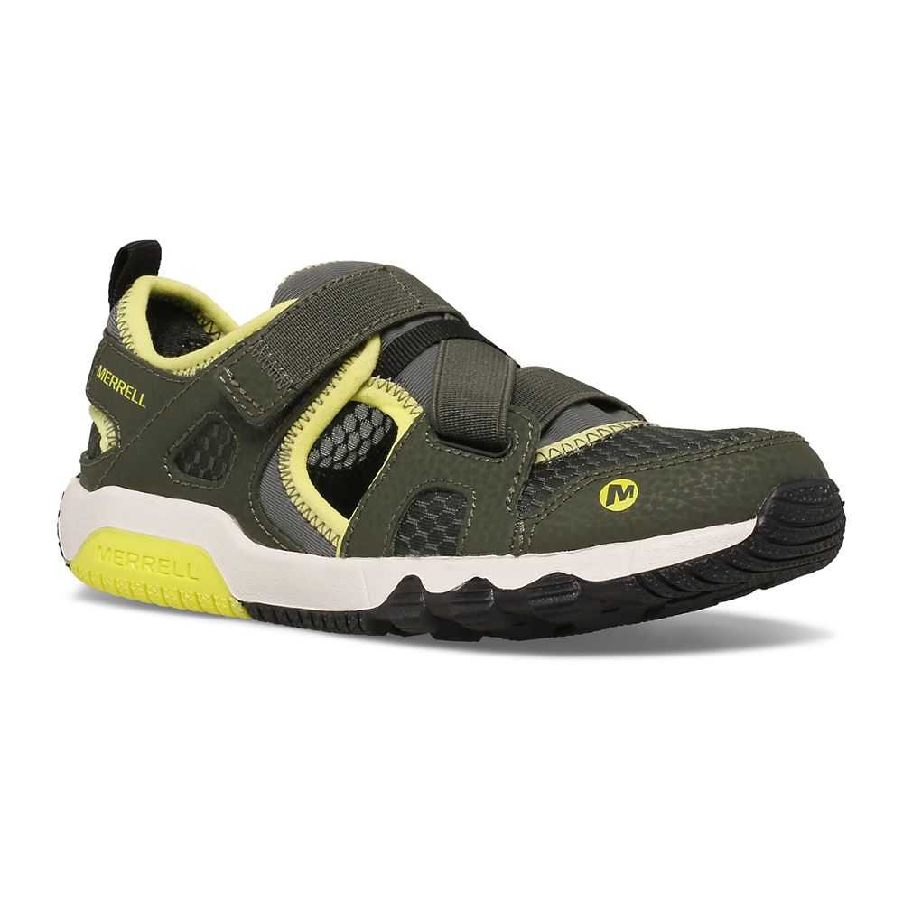 Olive/Light Green Boys' Merrell Hydro Slip On Shoes | Dubai-8743601