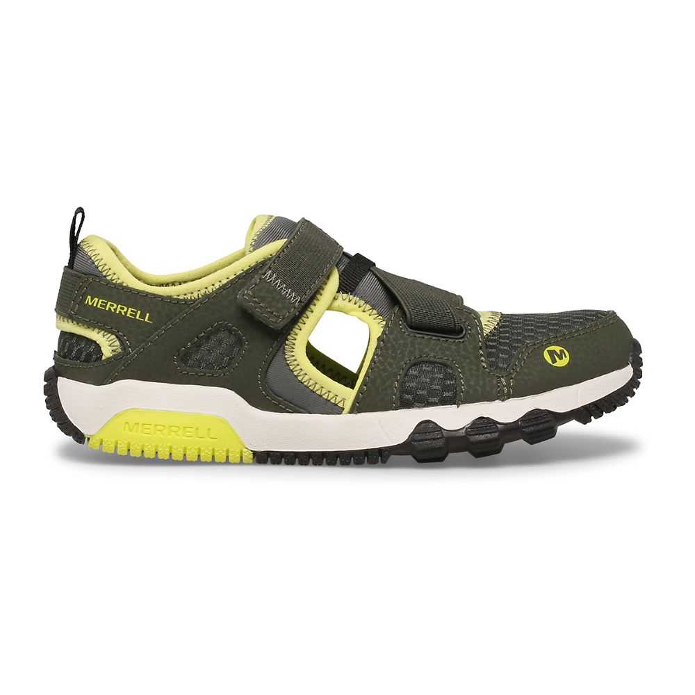 Olive/Light Green Girls\' Merrell Hydro Sandals | Dubai-7109482