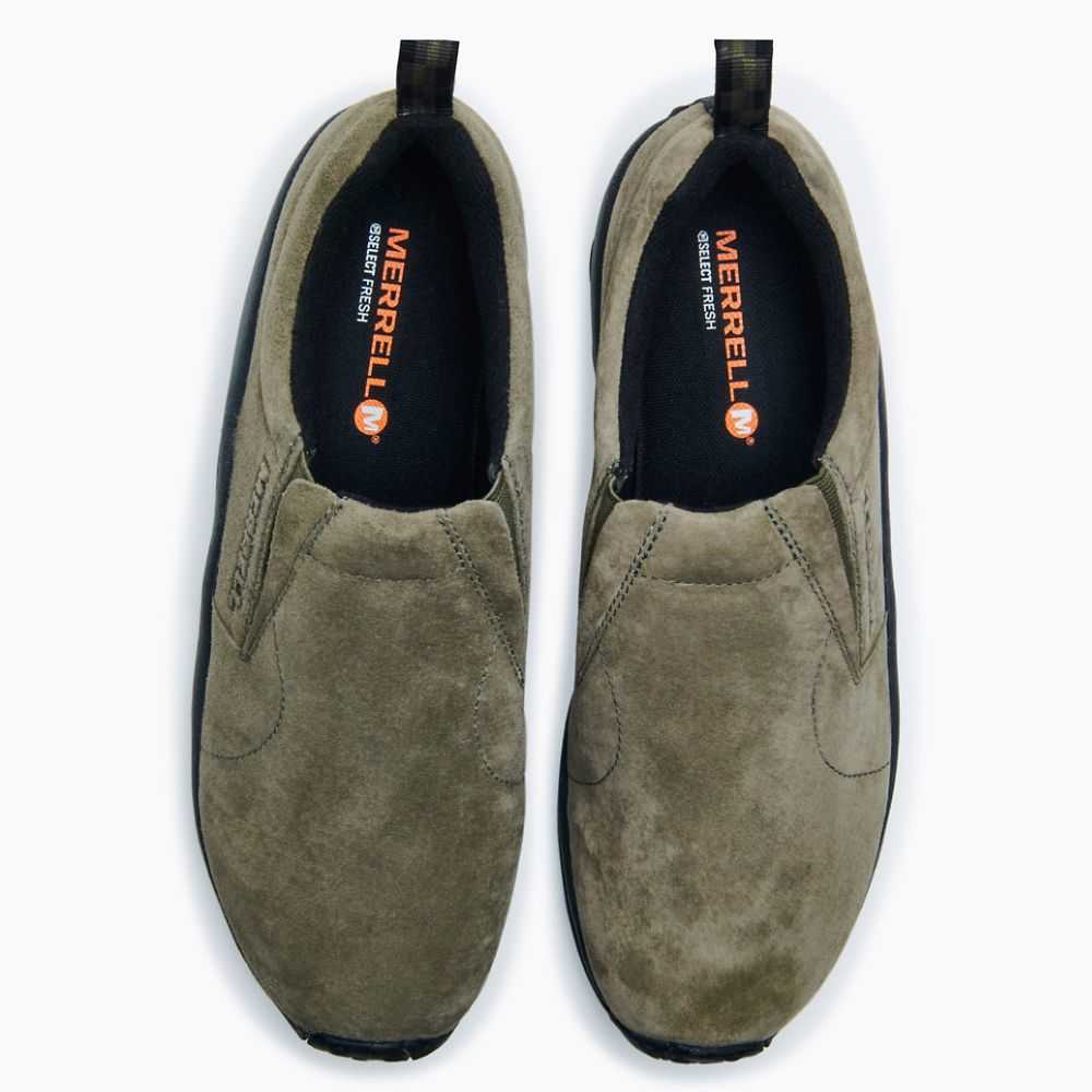 Olive Men's Merrell Jungle Moc Casual Shoes | Dubai-4817925