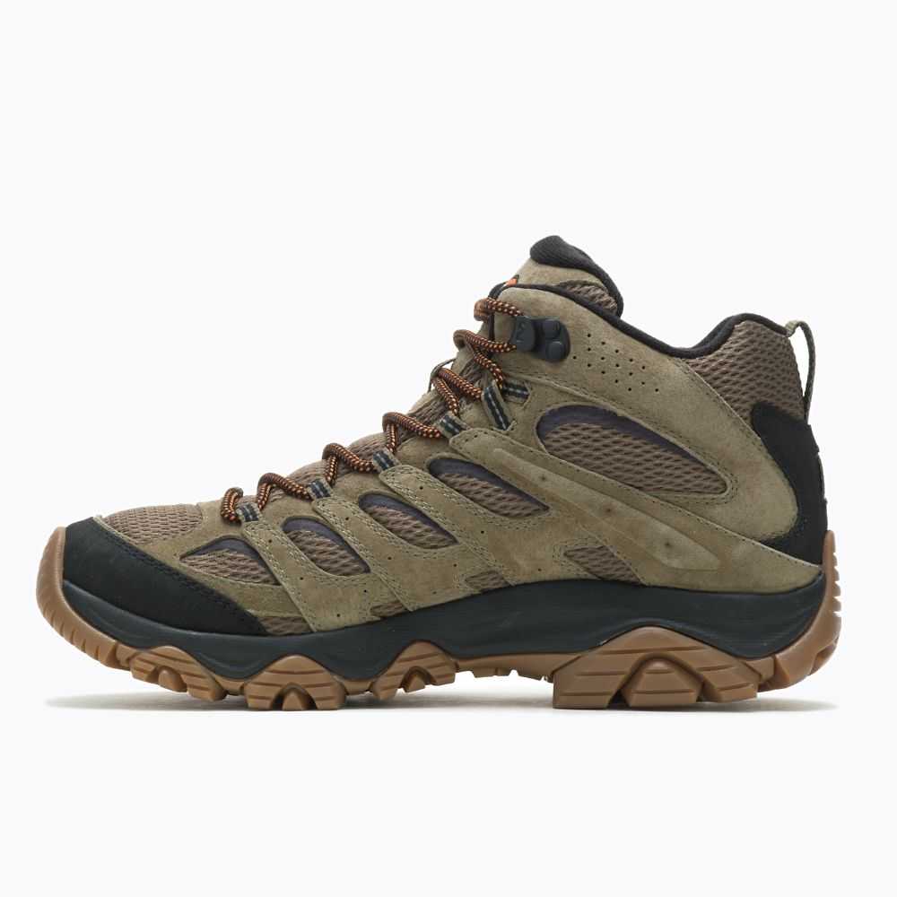 Olive Men's Merrell Moab 3 Mid Waterproof Hiking Boots | Dubai-9204765