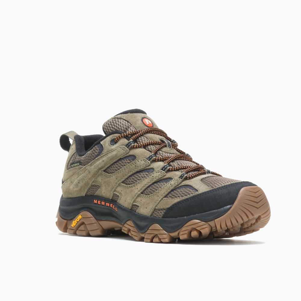 Olive Men's Merrell Moab 3 Waterproof Hiking Shoes | Dubai-6427305