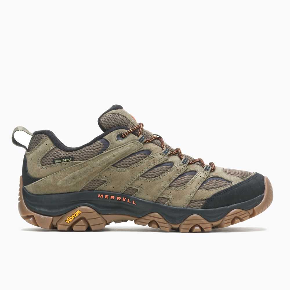 Olive Men\'s Merrell Moab 3 Waterproof Hiking Shoes | Dubai-6427305