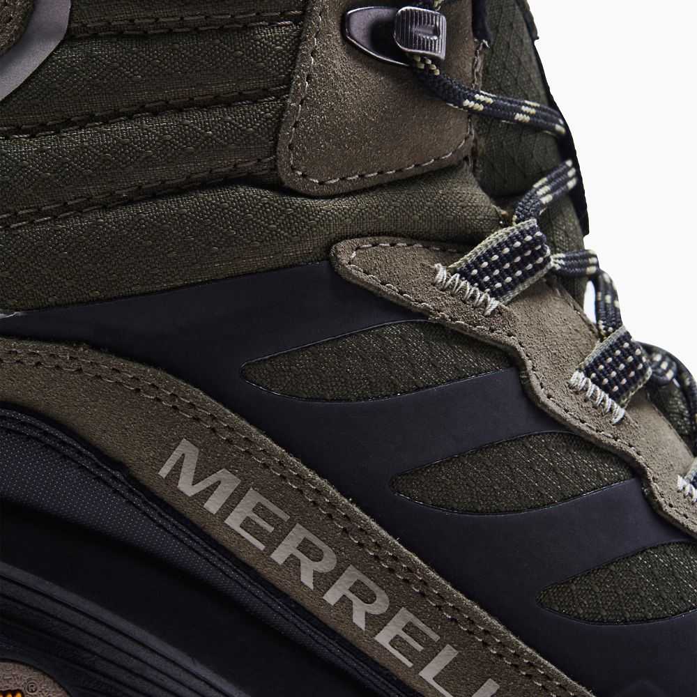 Olive Men's Merrell Moab Speed Thermo Mid Waterproof Hiking Boots | Dubai-7495180