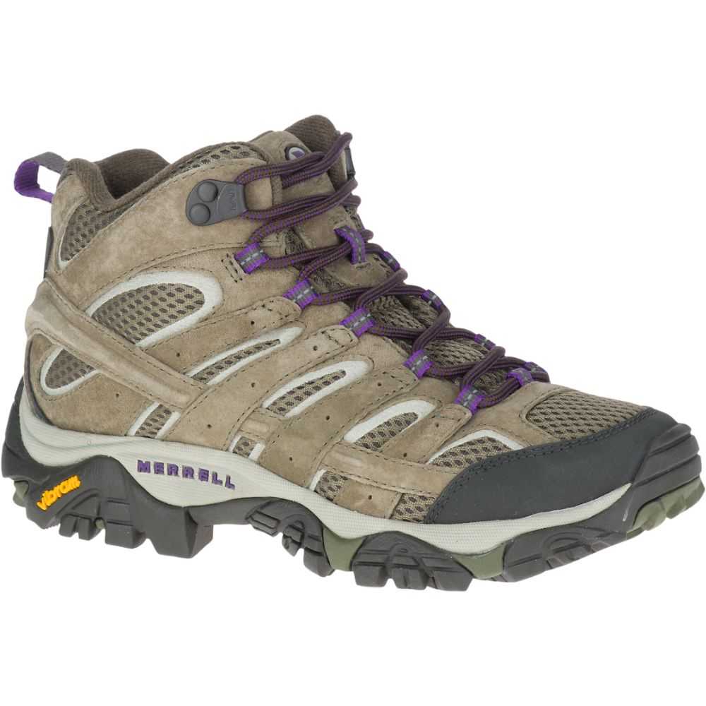 Olive Women's Merrell Moab 2 Mid Ventilator Hiking Boots | Dubai-9275416