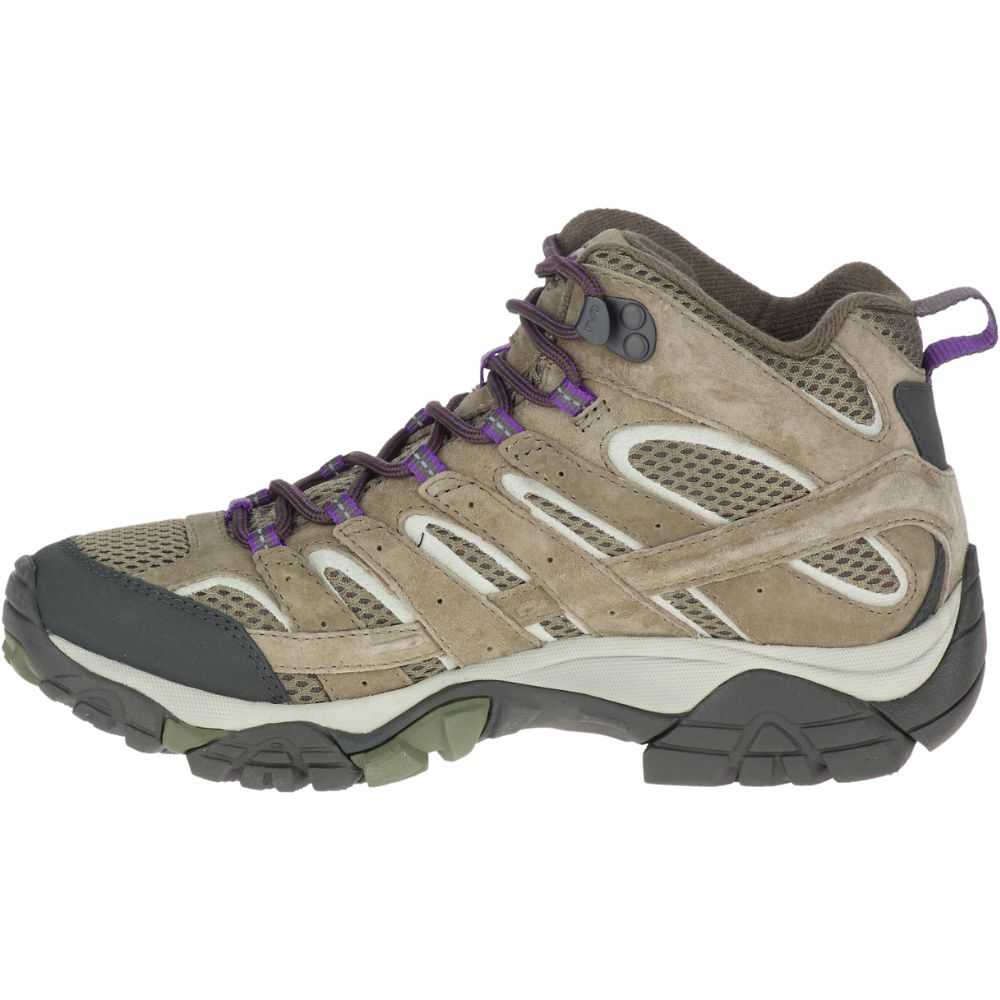 Olive Women's Merrell Moab 2 Mid Ventilator Hiking Boots | Dubai-9275416