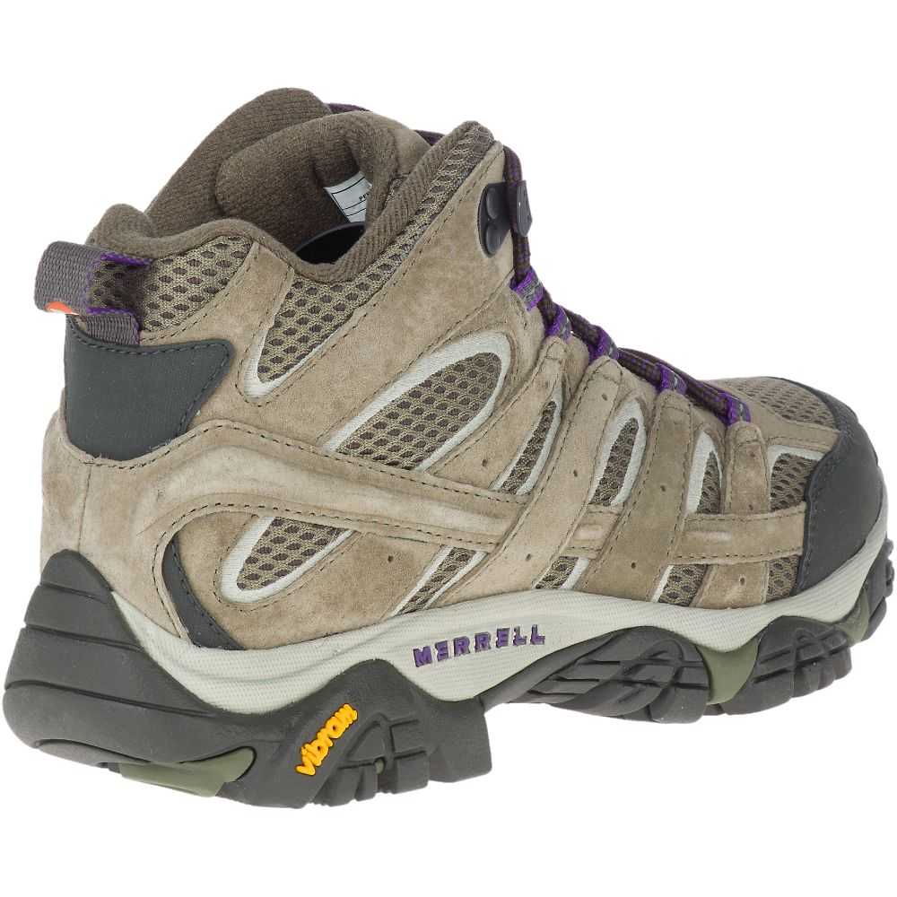 Olive Women's Merrell Moab 2 Mid Ventilator Hiking Boots | Dubai-9275416