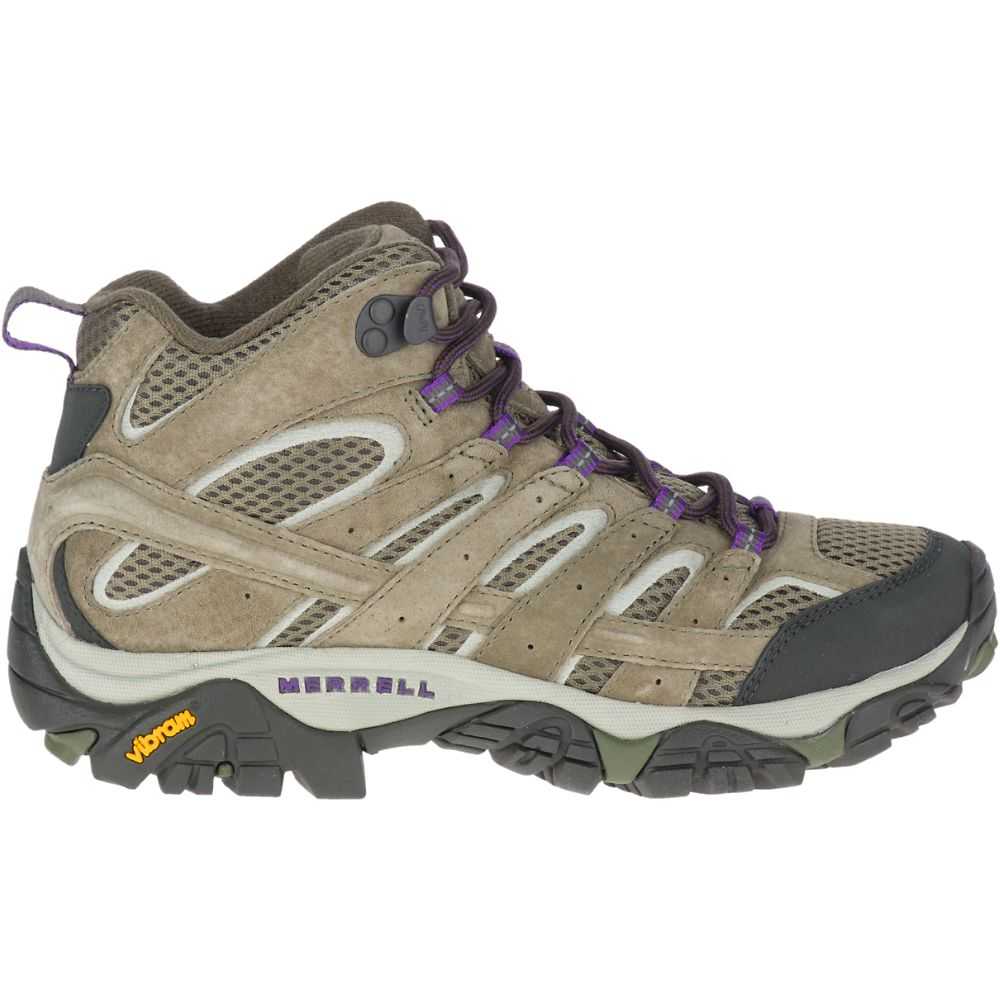 Olive Women\'s Merrell Moab 2 Mid Ventilator Hiking Boots | Dubai-9275416