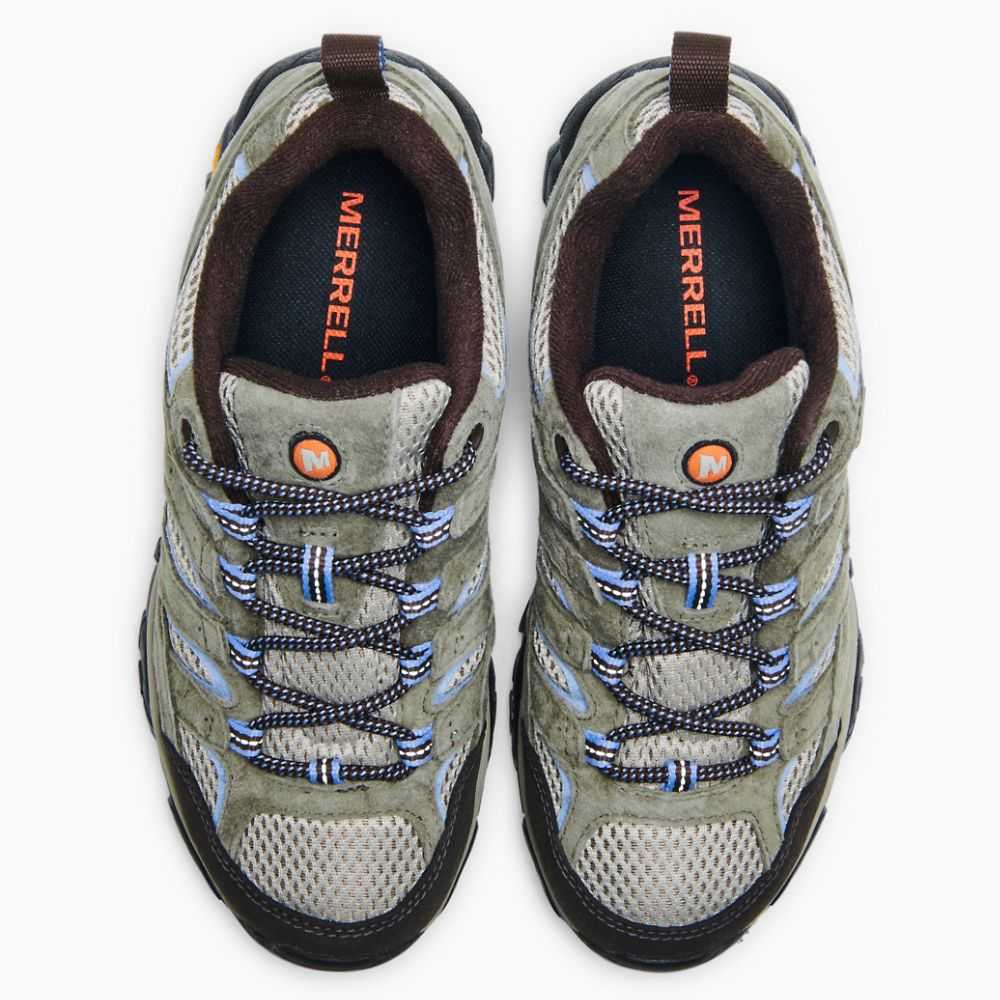 Olive Women's Merrell Moab 2 Waterproof Wide Width Hiking Shoes | Dubai-4639857