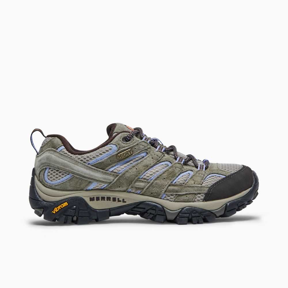 Olive Women\'s Merrell Moab 2 Waterproof Wide Width Hiking Shoes | Dubai-4639857