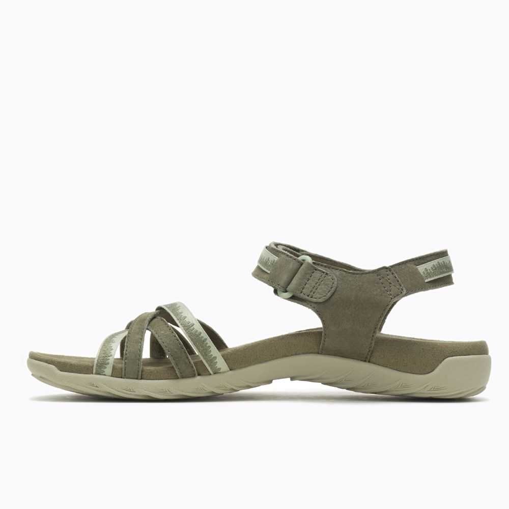 Olive Women's Merrell Terran 3 Cush Cross Sandals | Dubai-5842907