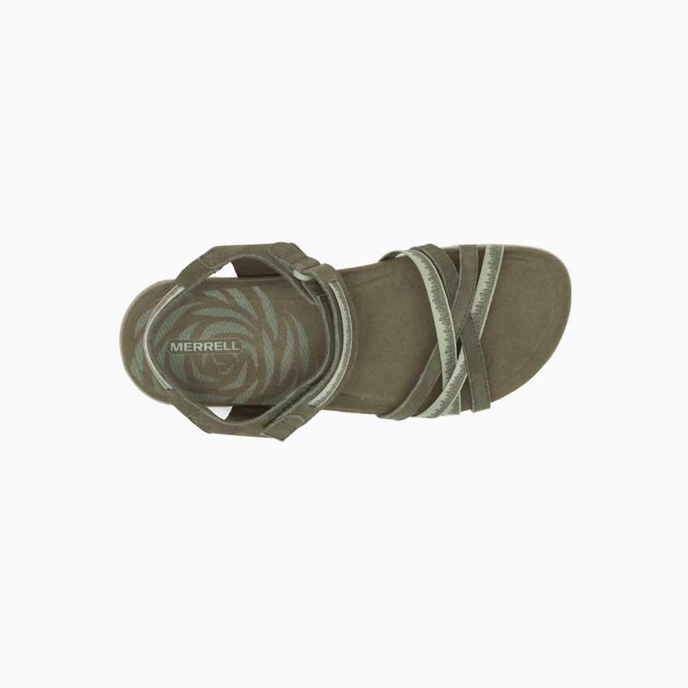 Olive Women's Merrell Terran 3 Cush Cross Sandals | Dubai-5842907