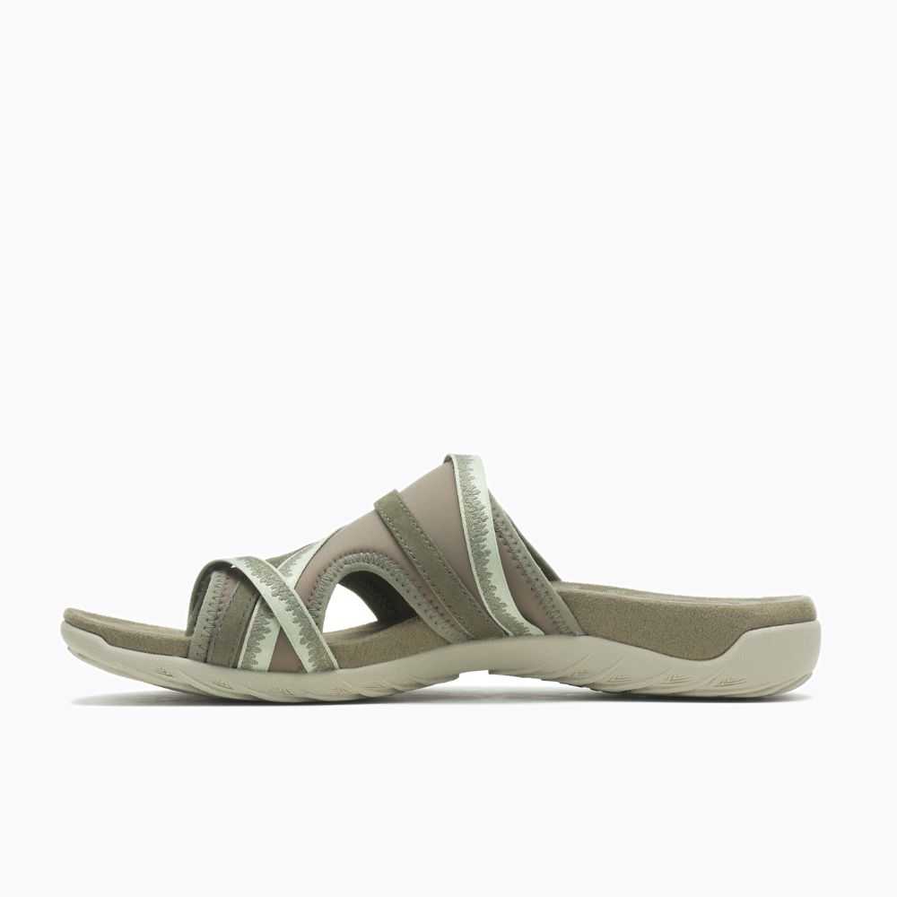 Olive Women's Merrell Terran 3 Cush Post Sandals | Dubai-4128597