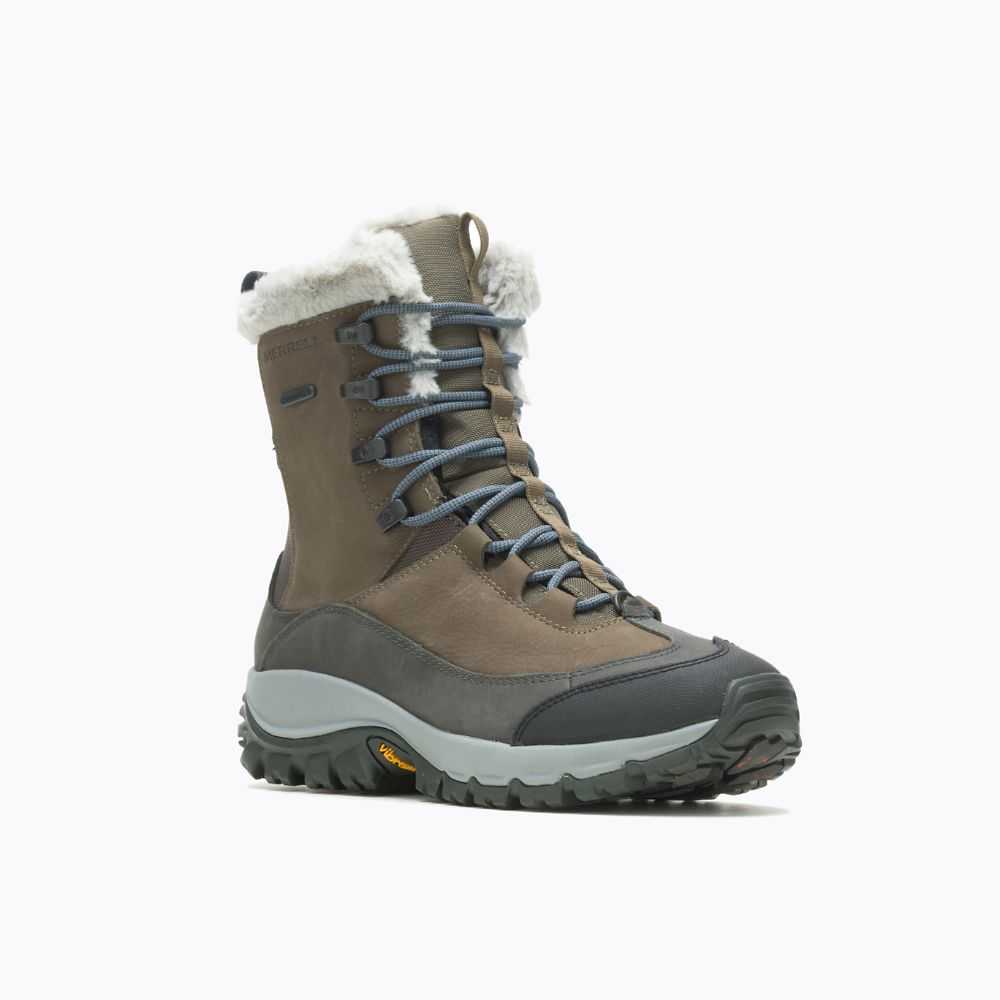 Olive Women's Merrell Thermo Overlook 2 Mid Waterproof Hiking Boots | Dubai-4567920