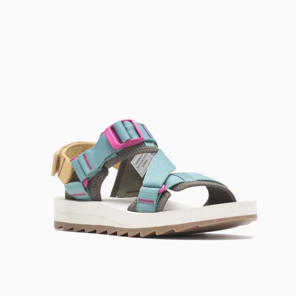 Turquoise/Olive Women's Merrell Alpine Strap Sandals | Dubai-2617398