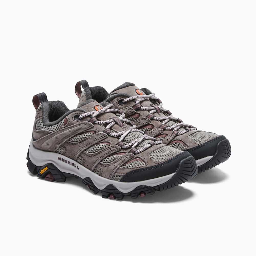 White/Blue Women's Merrell Moab 3 Wide Width Hiking Shoes | Dubai-8073165