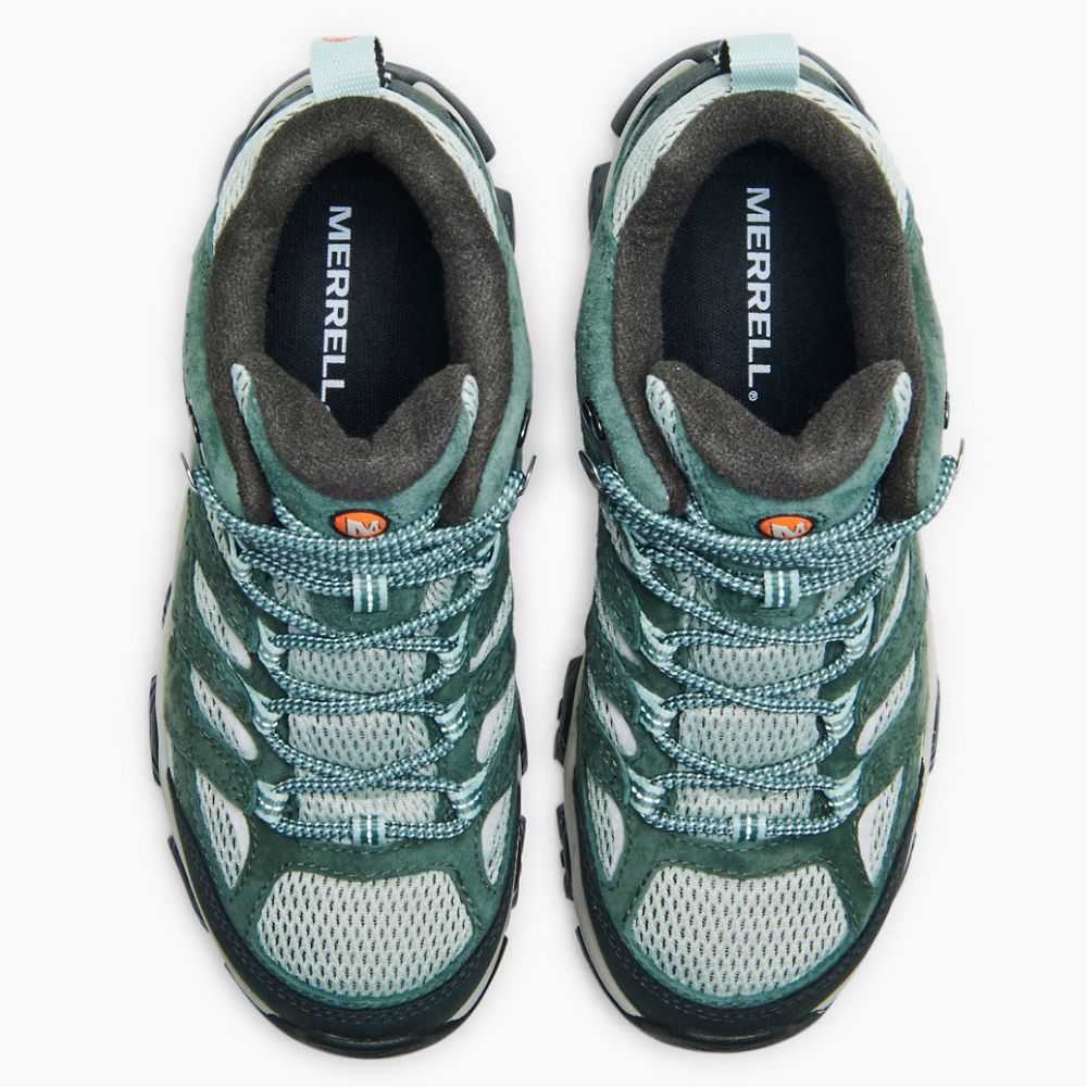 White/Green Women's Merrell Moab 3 Mid GORE-TEX® Hiking Boots | Dubai-1482579