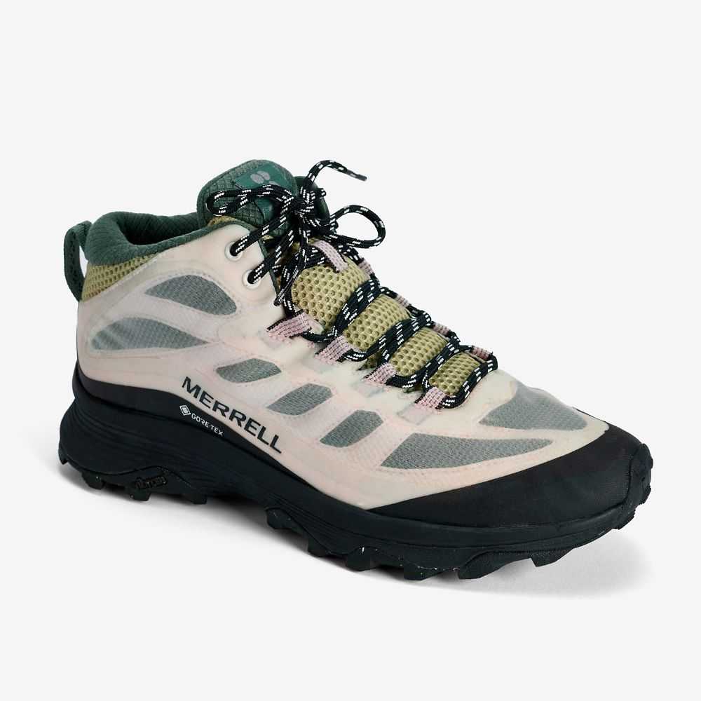 White/Pink Women's Merrell Moab Speed Mid GORE-TEX® X Sweaty Betty Hiking Boots | Dubai-5602198