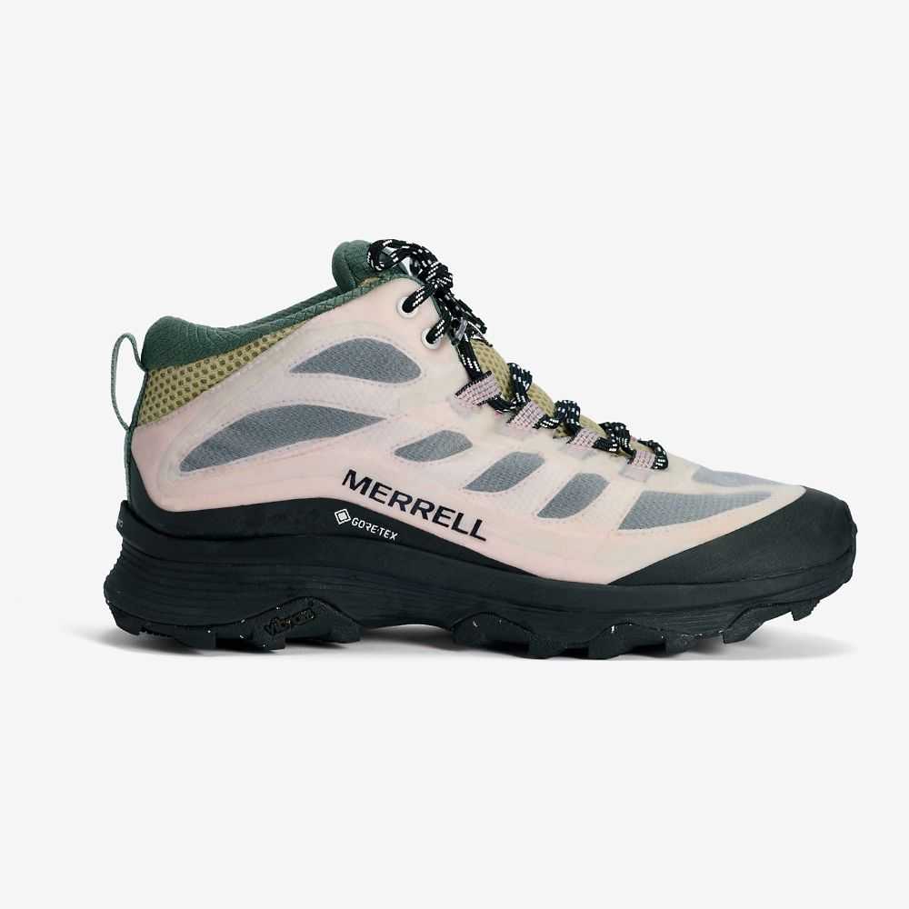 White/Pink Women's Merrell Moab Speed Mid GORE-TEX® X Sweaty Betty Hiking Boots | Dubai-5602198