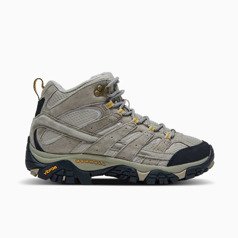 Beige Women's Merrell Moab 2 Mid Ventilator Hiking Boots | Dubai-4278615