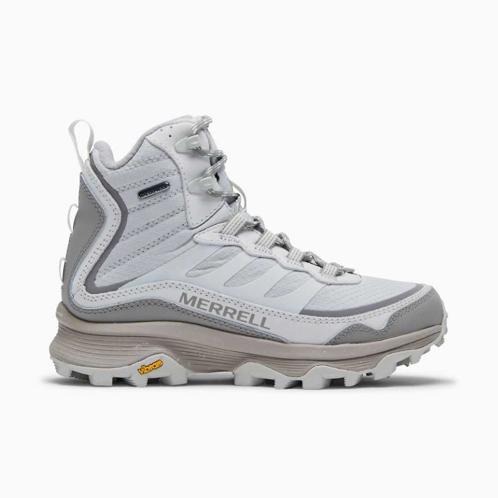 Beige Women's Merrell Moab Speed Thermo Mid Waterproof Hiking Boots | Dubai-5124807