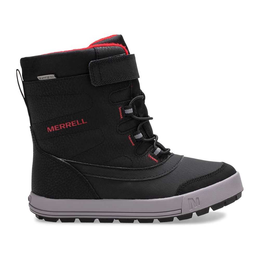 Black/Grey/Red Boys' Merrell Snowstorm Snow Boots | Dubai-8341590