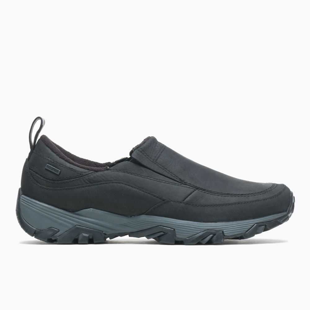 Black Men's Merrell ColdPack Ice+ Moc Waterproof Wide Width Slip On Shoes | Dubai-2089765