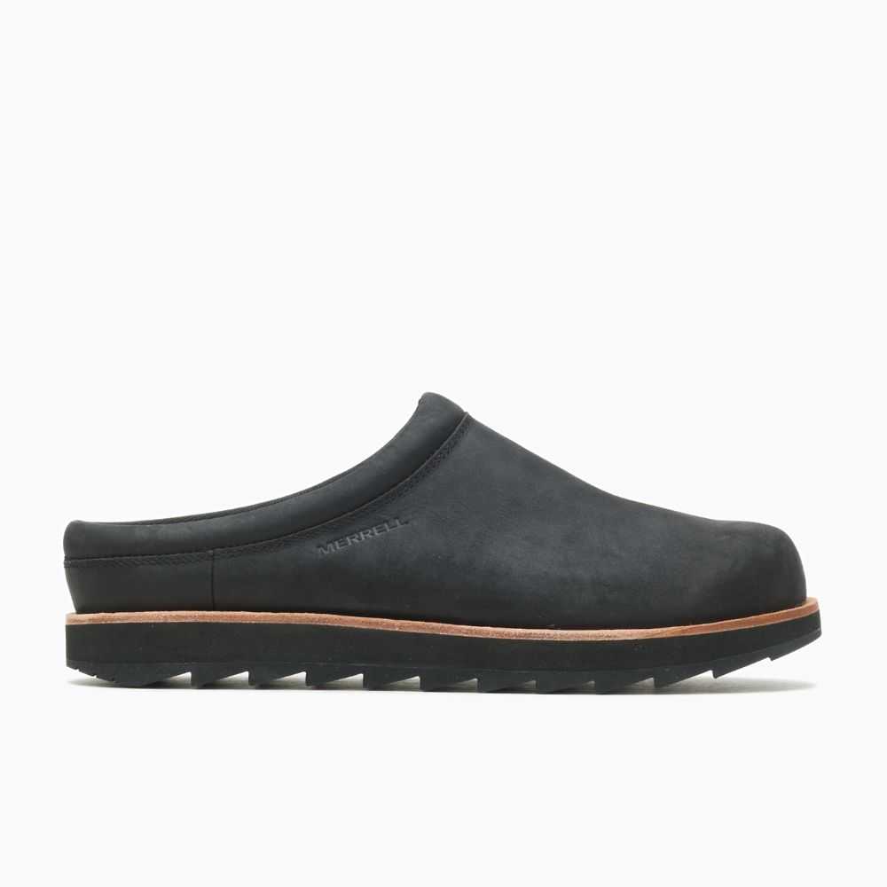 Black Men's Merrell Juno Clog Leather Casual Shoes | Dubai-5378609