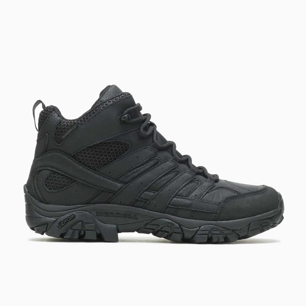 Black Men's Merrell Moab 2 Mid Tactical Response Waterproof Tactical Boots | Dubai-0658479