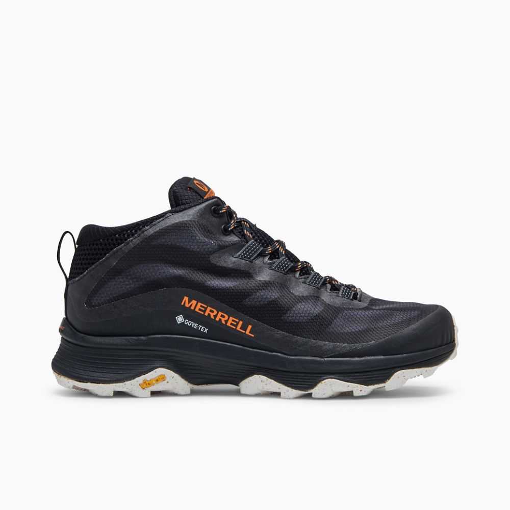 Black Men's Merrell Moab Speed Mid GORE-TEX® Hiking Boots | Dubai-2831760