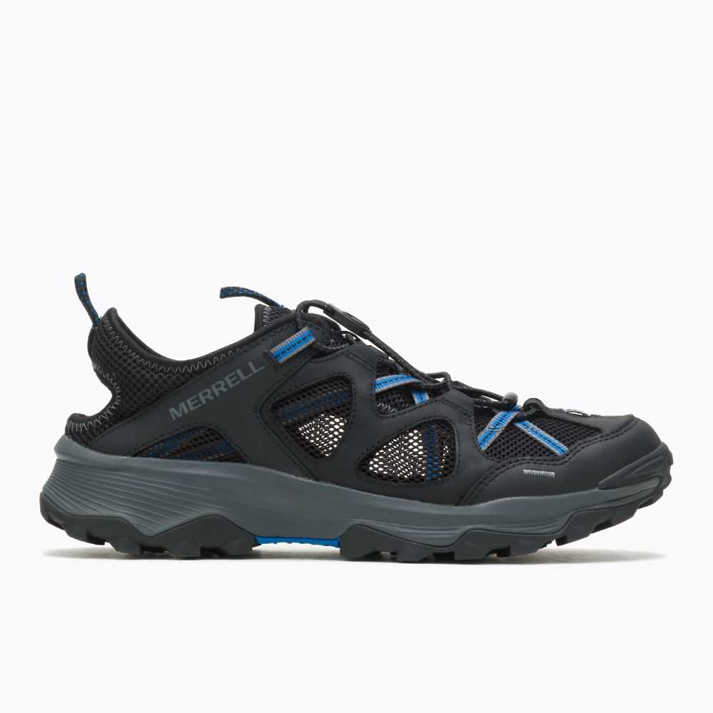 Black Men's Merrell Speed Strike Leather Sieve Sandals | Dubai-7123096