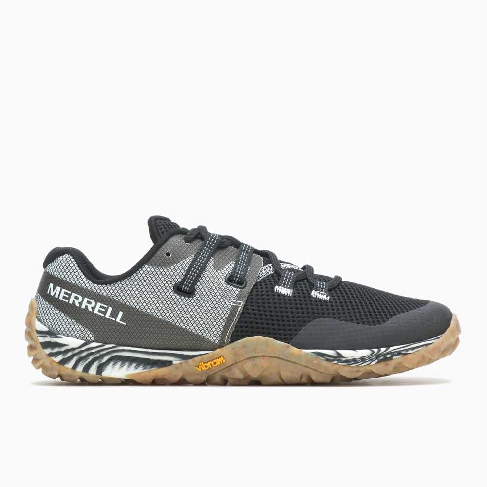 Black/White Women's Merrell Trail Glove 6 Trail Running Shoes | Dubai-3482170