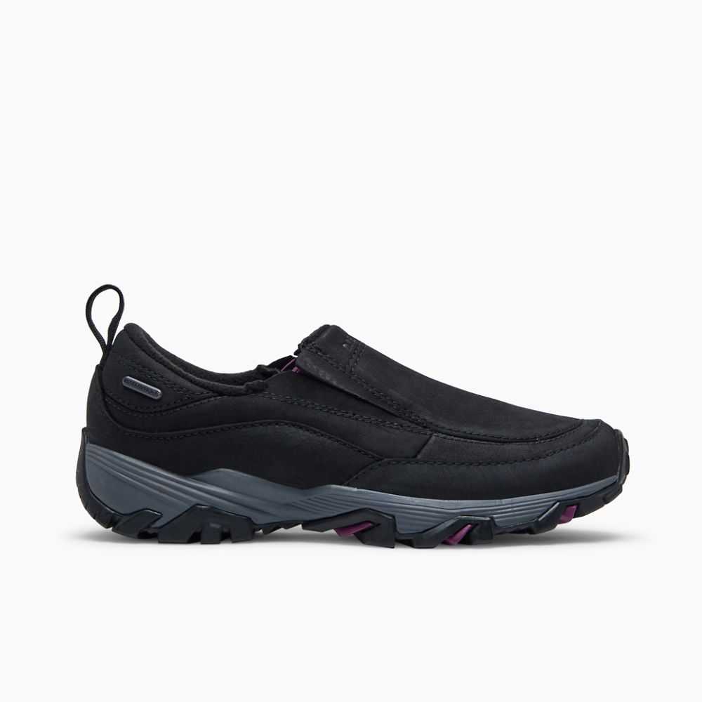 Black Women's Merrell ColdPack Ice+ Moc Waterproof Wide Width Hiking Shoes | Dubai-2750143