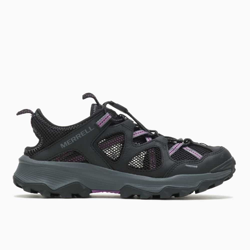 Black Women's Merrell Speed Strike Leather Sieve Sandals | Dubai-9624157