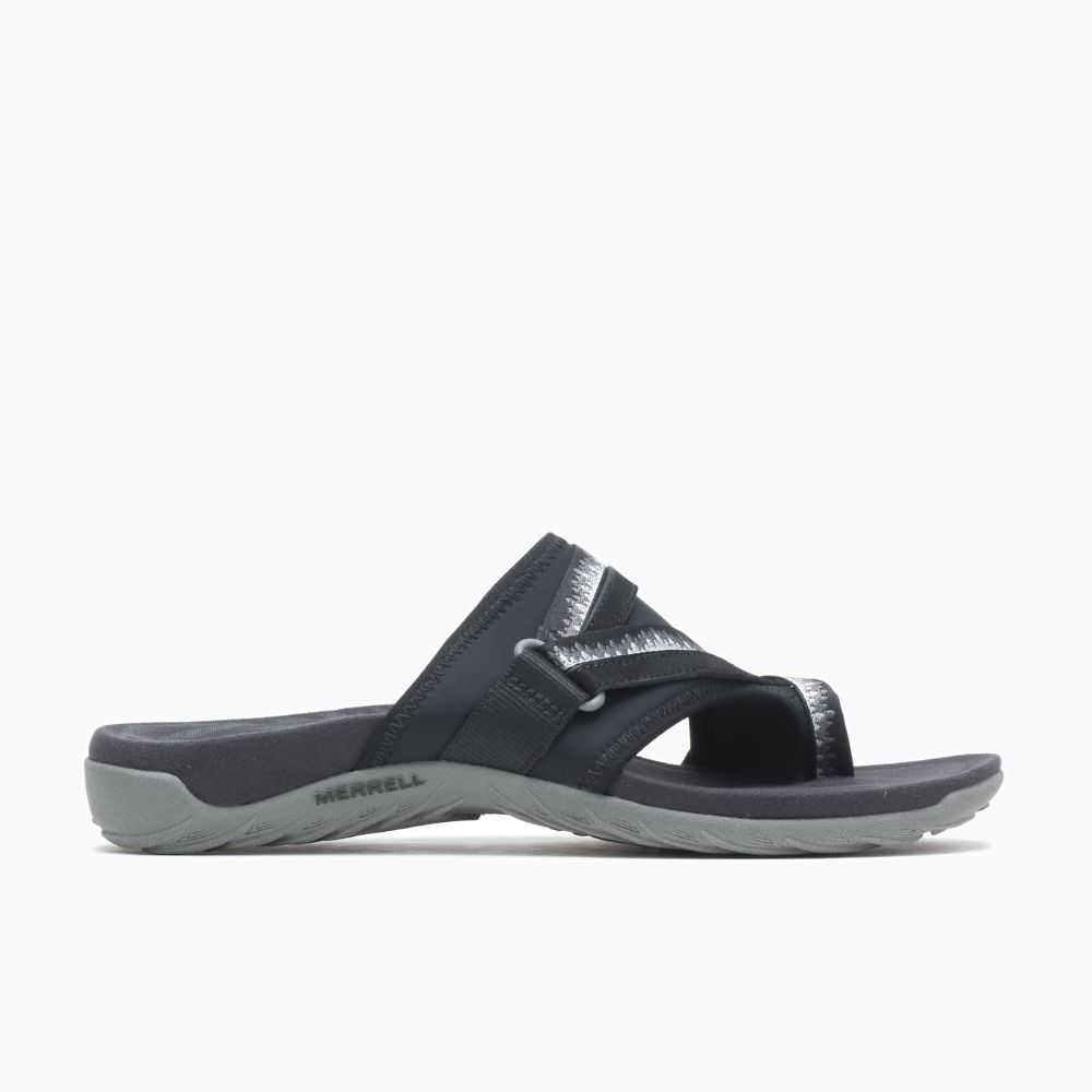 Black Women's Merrell Terran 3 Cush Post Wide Width Sandals | Dubai-4579628