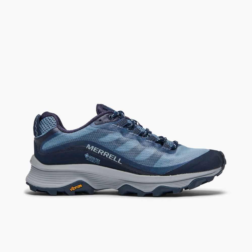 Blue/Grey Women's Merrell Moab Speed GORE-TEX® Walking Shoes | Dubai-5624987