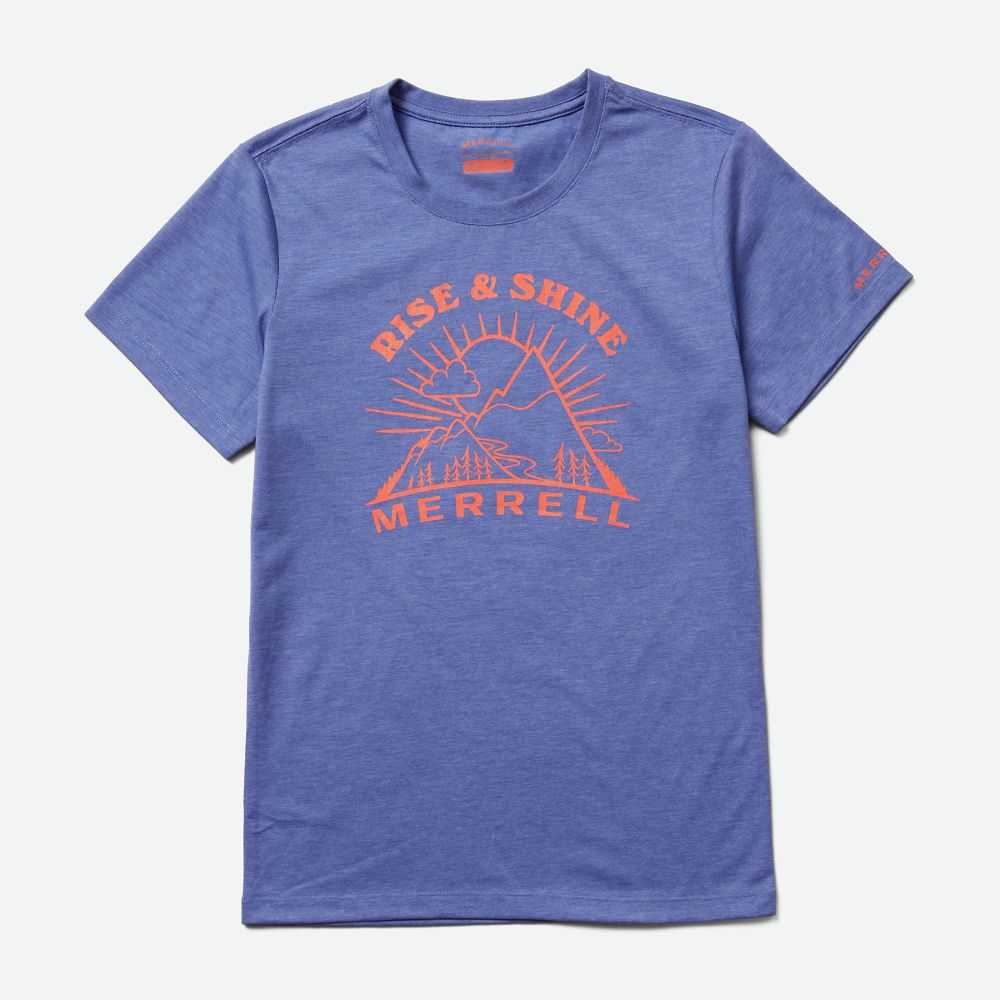 Blue Women's Merrell Rise and Shine T Shirts | Dubai-5491702