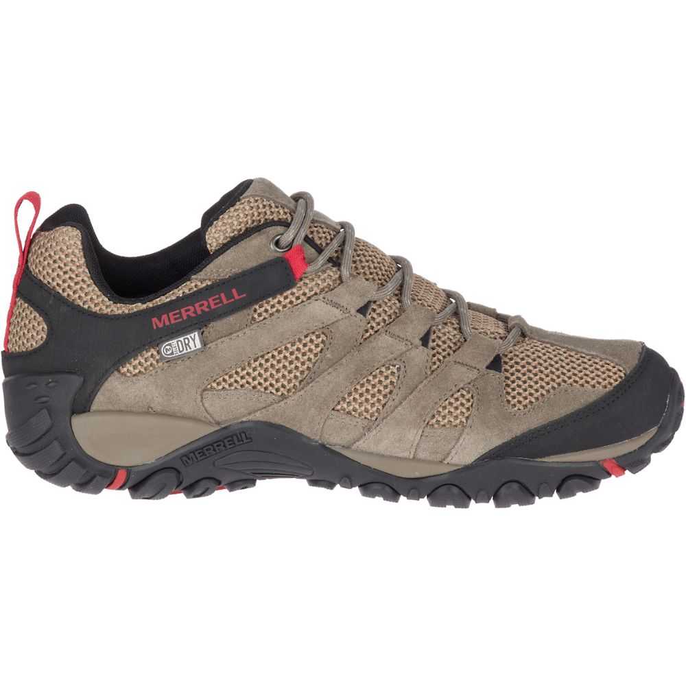 Brown Men's Merrell Alverstone Waterproof Hiking Shoes | Dubai-4591038