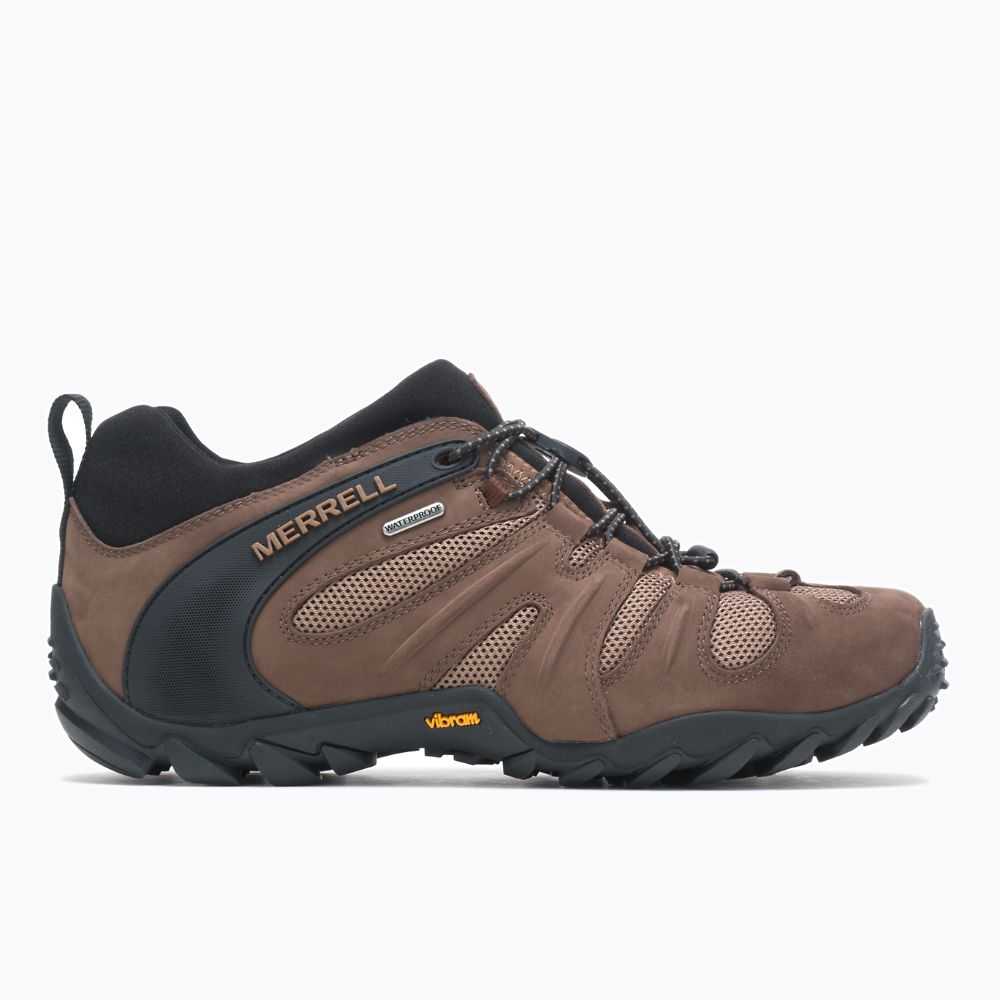 Brown Men's Merrell Chameleon 8 Stretch Waterproof Hiking Shoes | Dubai-2706514