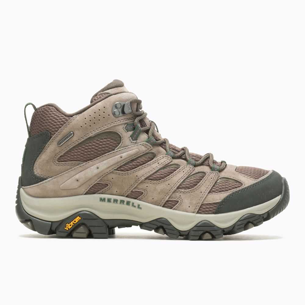 Brown Men's Merrell Moab 3 Mid Waterproof Hiking Boots | Dubai-9574802