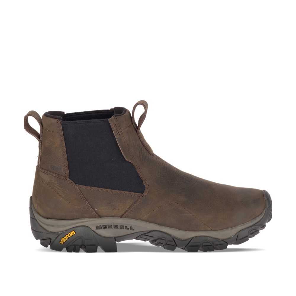 Brown Men's Merrell Moab Adventure Chelsea Polar Waterproof Winter Boots | Dubai-3185967