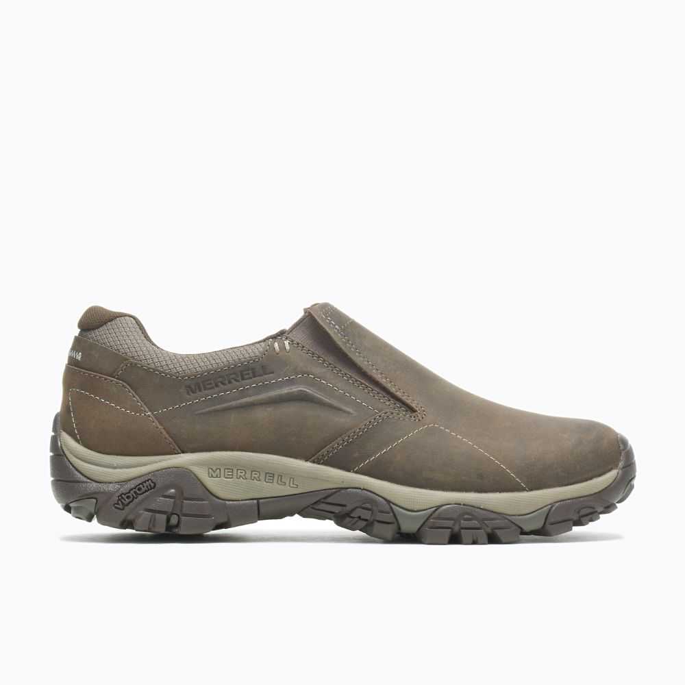 Brown Men's Merrell Moab Adventure Moc Wide Width Casual Shoes | Dubai-0273198