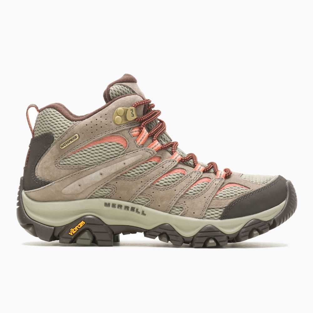 Brown Women's Merrell Moab 3 Mid Waterproof Hiking Boots | Dubai-4678135