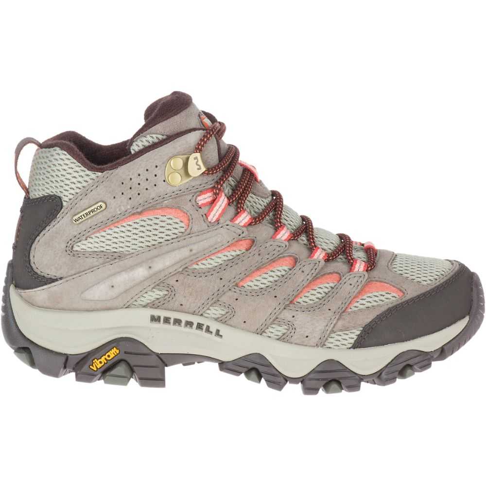 Brown Women's Merrell Moab 3 Mid Waterproof Wide Width Hiking Boots | Dubai-5498123