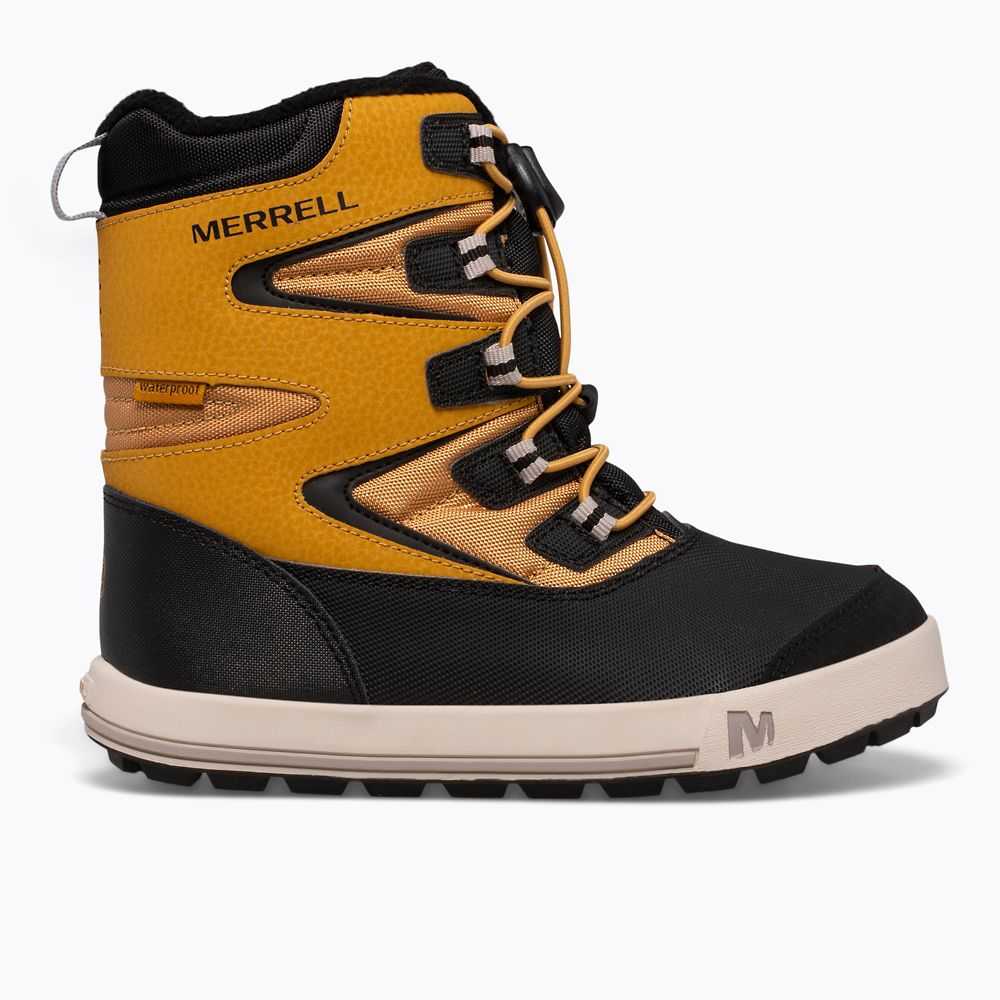 Brown Yellow/Black Boys' Merrell Snow Bank 3.0 Snow Boots | Dubai-0851294